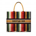 Christian Dior Book Tote Multicolor D-Stripes Embroidery