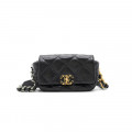 Chanel Lambskin Quilted Chanel 19 Waist Bag Black