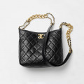 Chanel Lambskin Hobo Handbag Black
