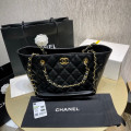 Chanel Grained Calfskin Shopping Tote Bag Black