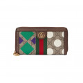 Gucci Geometric Motifs Ophidia Zip Around Wallet
