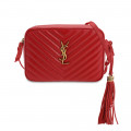 YSL Saint Laurent LouLou Camera Bag in Matelasse Leather Red