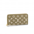 Louis Vuitton Monogram Empreinte Leather Zippy Wallet Khaki