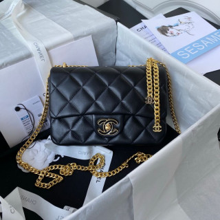 Chanel Small Flap Bag in Lambskin with Enamel CC