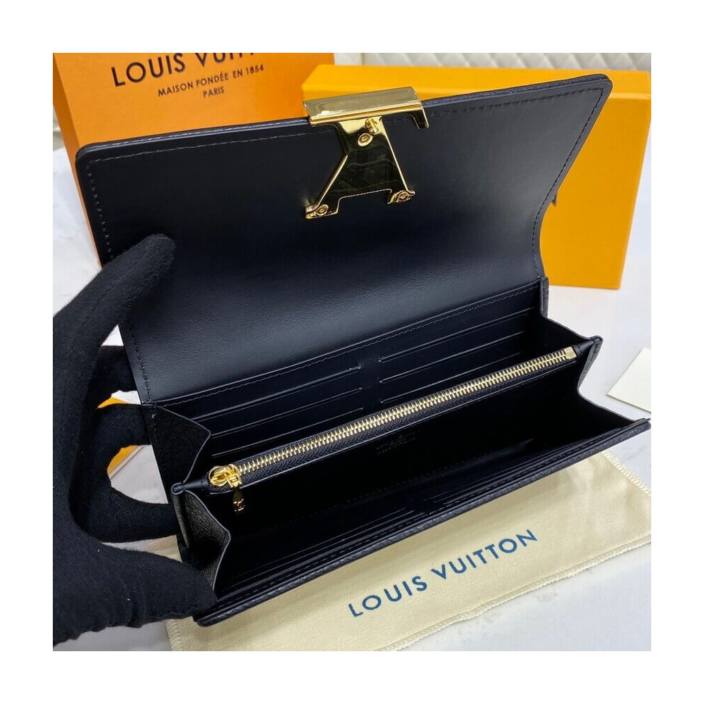 Authentic LOUIS VUITTON portefeuille Capucines M81305 Wallet #260
