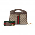 Gucci Ophidia Small Tote With Web Brown
