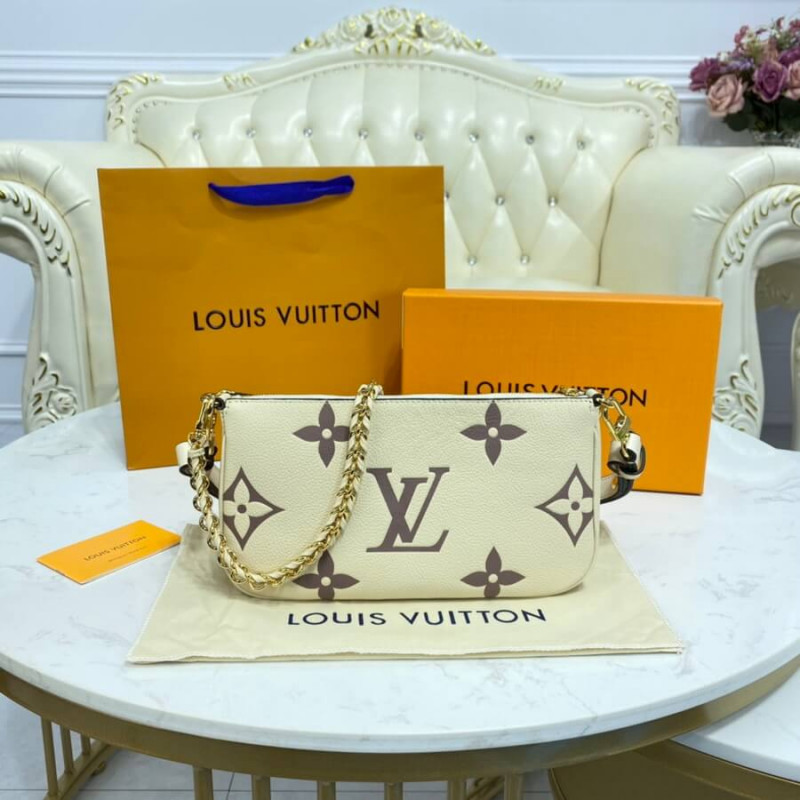 Louis Vuitton LV Multi Pochette Bicolor leather Beige ref.805545