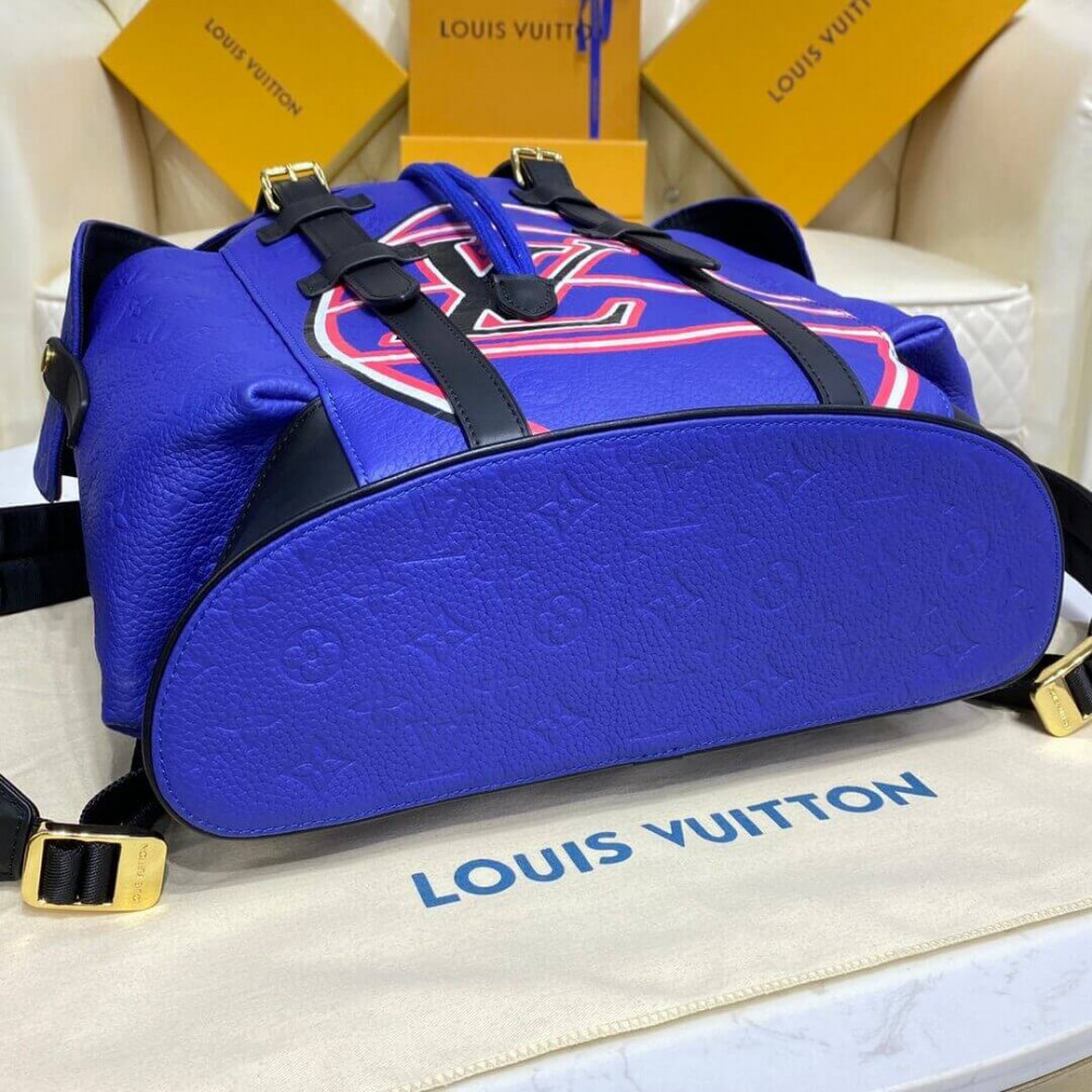 Louis Vuitton x NBA Monogram Taurillon Christopher MM - Blue Backpacks,  Bags - LVNBA20151