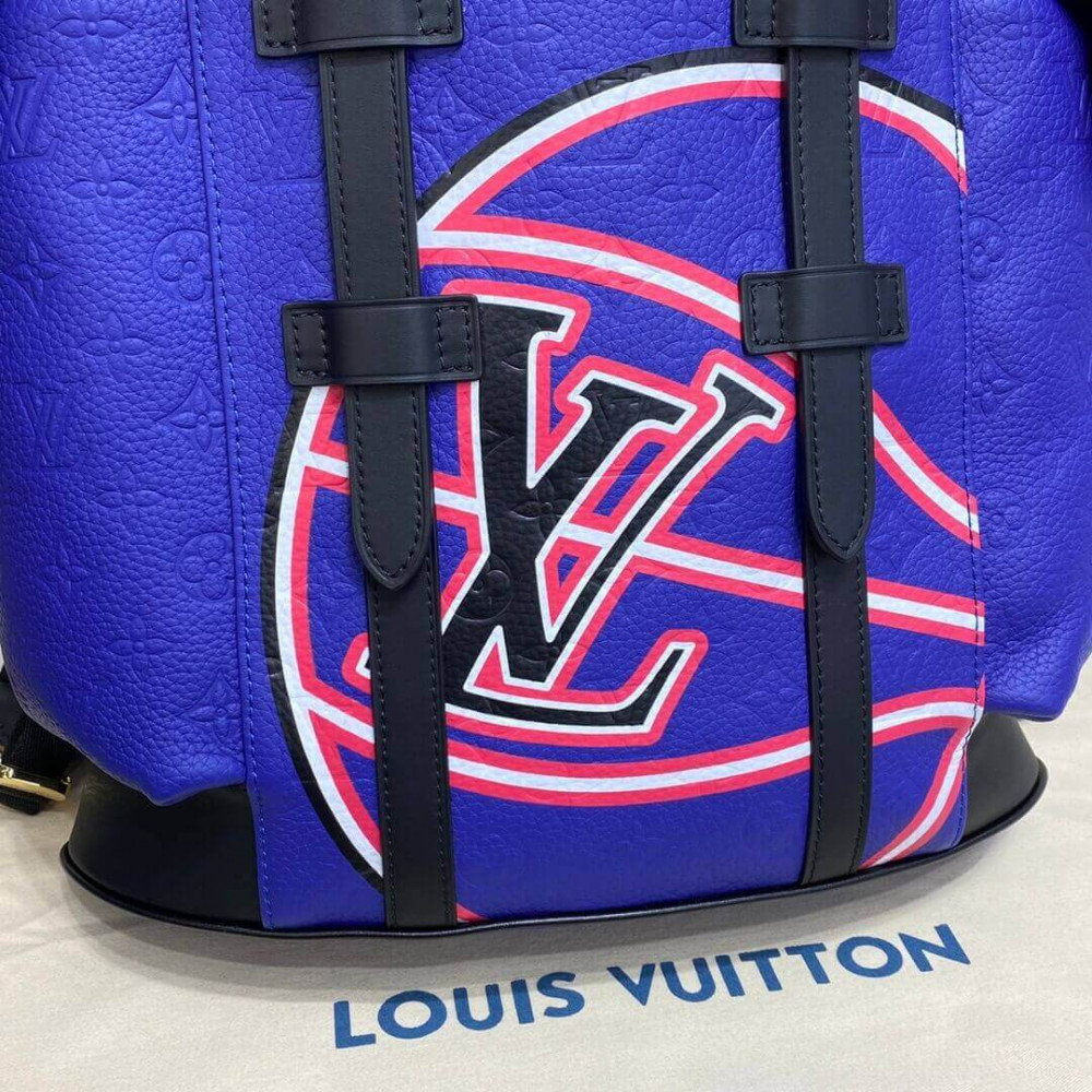Louis Vuitton Blue Taurillon NBA Christopher Backpack MM QJBEBI3SBA000
