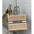Christian Dior Small Book Tote Beige Cannage Shearling