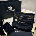 Chanel 22 Small Handbag in Black Velvet