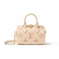 Louis Vuitton Monogram Empreinte Leather Speedy Bandouliere 20 Bag Creme/Pink