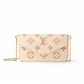 Louis Vuitton Monogram Empreinte Leather Pochette Felicie Creme/Pink
