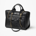 Chanel Deauville Calfskin Small Shopping Bag Black