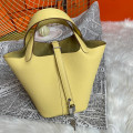Hermes Picotin Lock Bag in Taurillon Clemence Limoncello