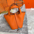 Hermes Picotin Lock Bag in Taurillon Clemence Orange