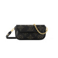 Louis Vuitton Wallet on Chain Ivy Bag Black Monogram Empreinte With Studs