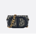 Christian Dior Signature Bag With Strap Blue Oblique Jacquard