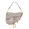 Dior Saddle Bag Grey Oblique Embroidery