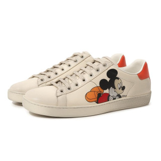 Gucci x Disney Ivory Leather Mickey Mouse Ace Sneaker