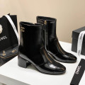 Chanel Heel 5cm Interlocking CC Logo Short Boots