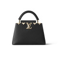Louis Vuitton Black Capucines Bag with Decorative Monogram Flowers