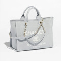 Chanel Deauville Shopping Bag in Mixed Fibers Grey