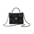 Chanel Small Flap Kelly Bag With Top Handle in Grained Calfskin