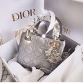 Christian Dior Mini Lady Dior Bag Grey Cannage Lambskin