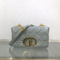 Dior Small Caro Bag Grey Supple Cannage Calfskin
