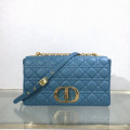 Dior Large Caro Bag Ocean Blue Supple Cannage Calfskin
