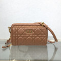 Dior Caro Double Pouch Brown Supple Cannage Calfskin