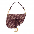 Dior Saddle Bag Burgundy Oblique Jacquard