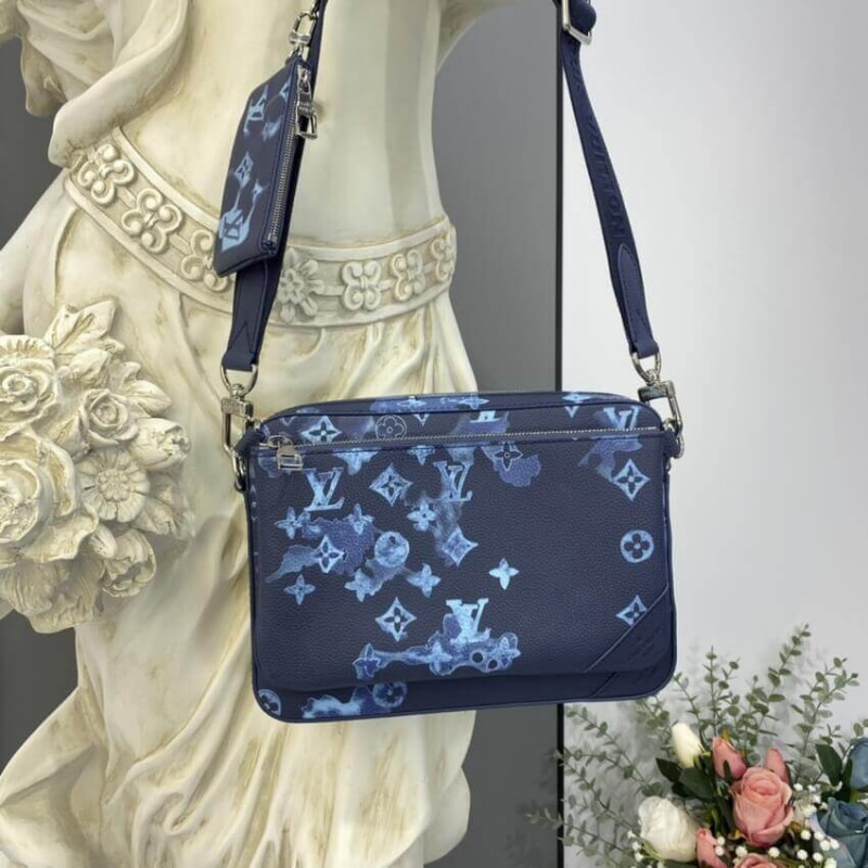 L V Trio Messenger Bag In Blue Damier Salt Blue Canvas –, Luxury, Bags &  Wallets on Carousell
