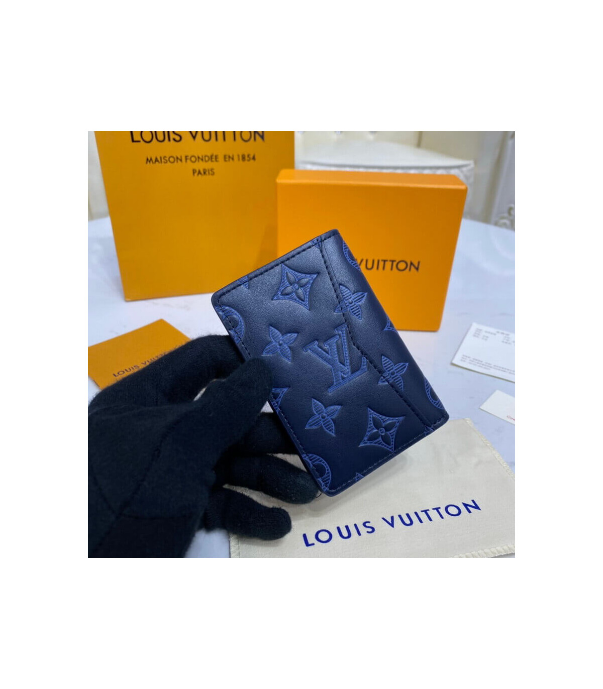 LOUIS VUITTON LOUIS VUITTON Pocket Organizer Case M80421 Monogram Shadow  leather Blue Used LV M80421｜Product Code：2100301064065｜BRAND OFF Online  Store