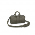 Louis Vuitton Monogram Seal Cowhide Leather Keepall XS Khaki