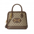 Gucci 1955 Horsebit mall Top Handle Bag In Brown GG Supreme Canvas