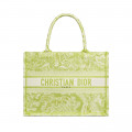 Dior Small Book Tote Lime Toile de Jouy Reverse Embroidery