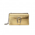 Gucci Dionysus Small Shoulder Bag in Gold Lame Leather
